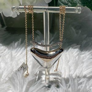 NEW Alexis Bittar CLEAR Lucite bar & shield Necklace